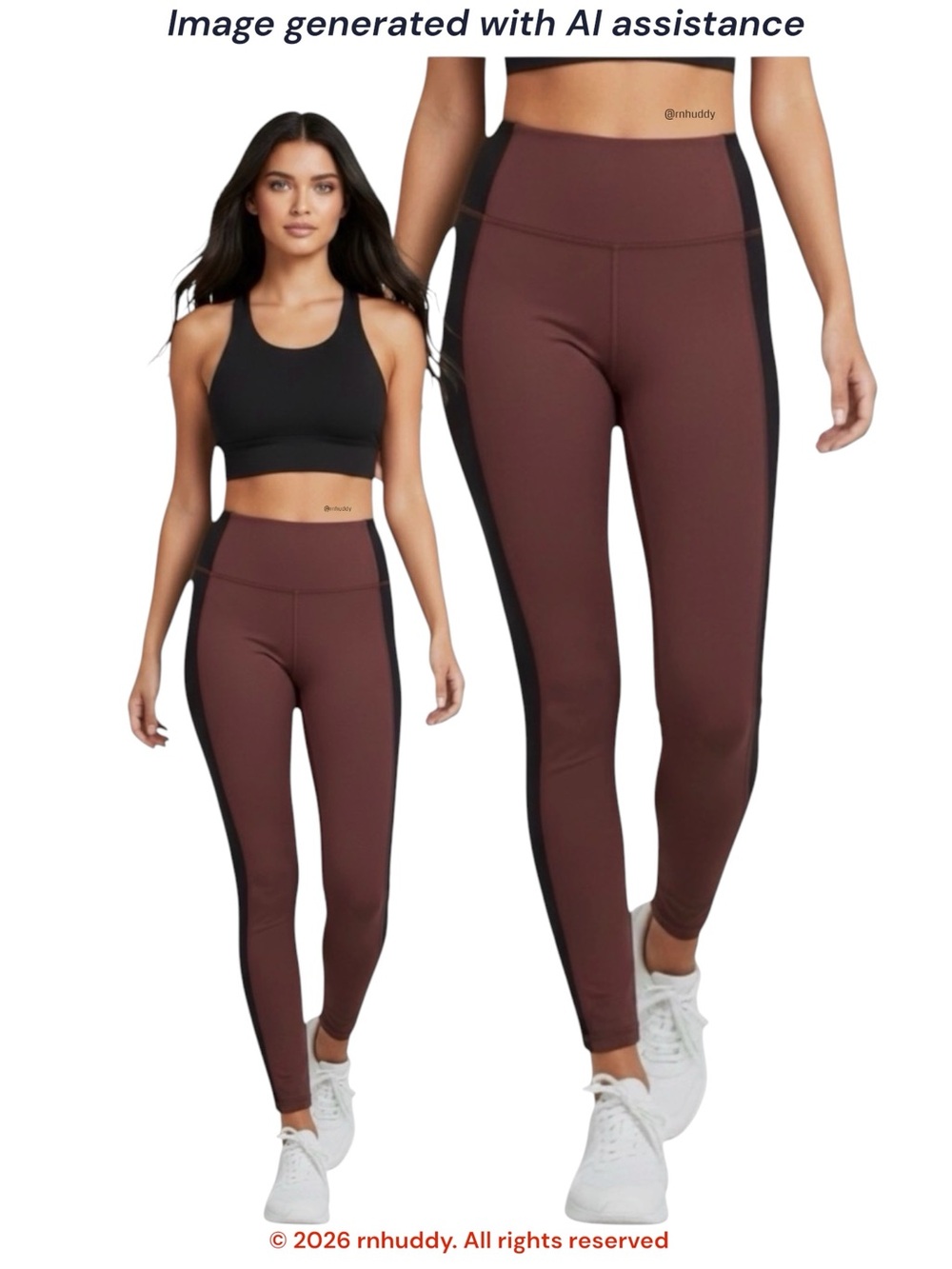 Abercrombie & Fitch YPB XS Short 7/8 brown black colorblock leggings